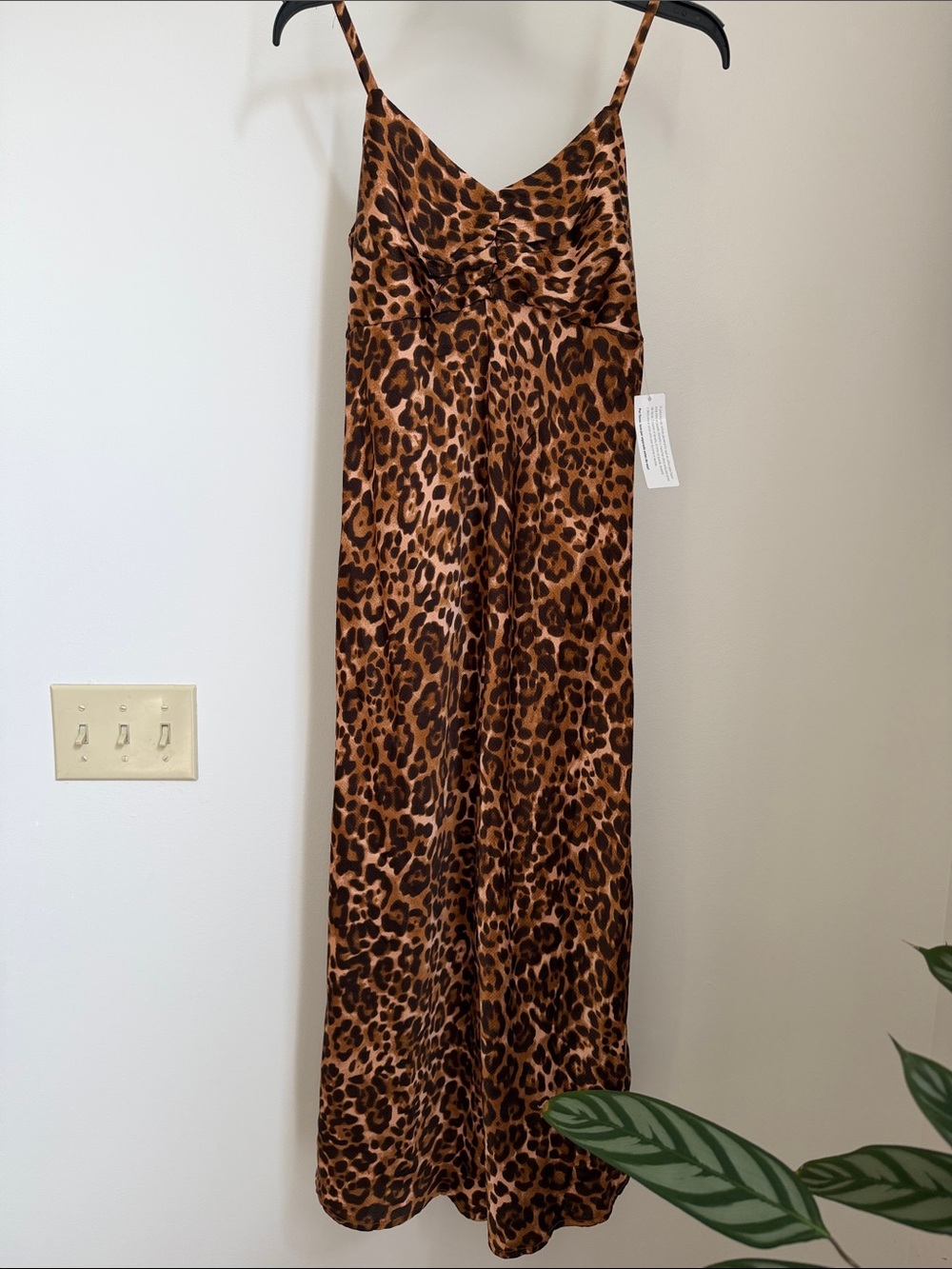 sofia by sofia vergara Leopard Print Slip Jumpsuit in Brown and Black
